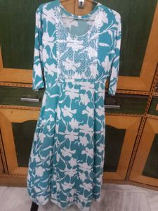 Beautiful Teal Floral Kurta / suit/ dress