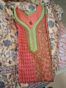 chicken embroidered lakhnavi  Kurta set