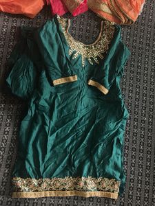 Elegant Green Embroidered Kurta Set