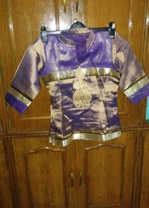 Designer Purple & Gold Brocade lehenga