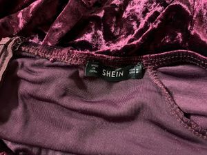 Burgundy Velvet Choker Dress