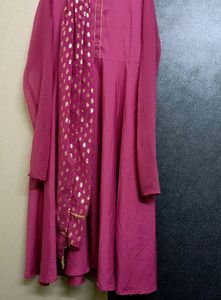 Pink Kurti With Dupatta From Myntra