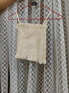 Savana Cream Shirt &amp; Smocked Tube Top Set