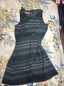Sparkly Chevron Print Sleeveless Dress