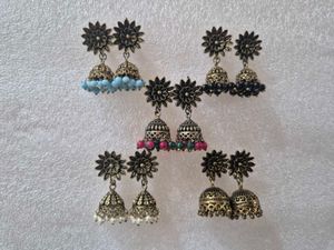 Jhumka Earrings - Set of 5 Pairs