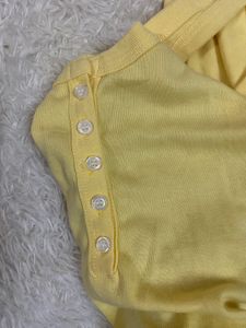 Butter Yellow Henley Tank Top