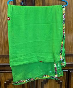 Green Embellished Dupatta
