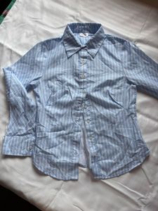 Light Blue Striped Button-Up Shirt