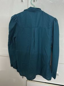 Elegant Teal Ruffled Blouse