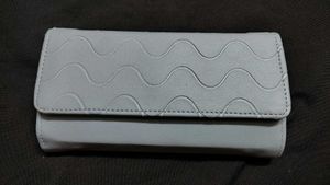 Chic Grey Wallet with Wave Design