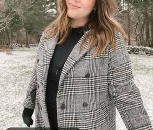 Plaid Double-Breasted Blazer