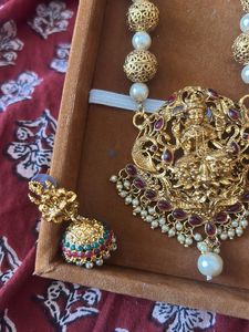 Exquisite Gold temple Necklace &amp; Earrings Set