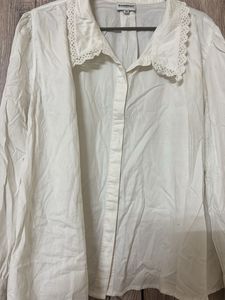 Elegant White Lace Collar Blouse