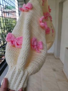 Crochet Cardigan with Bows