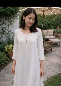 Combo white georgette and multicolour kurtis