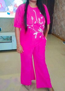 Pink Co-ord Set with Floral Detail