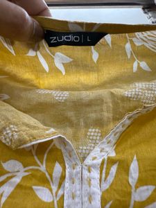 Yellow Floral Print Kurta