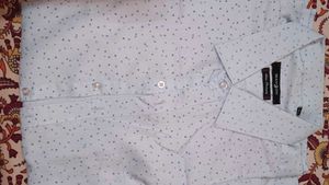 Light Blue Printed Men's Shirt & Pant Set