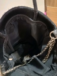 Rhinestone studded smiley face crossbody bag