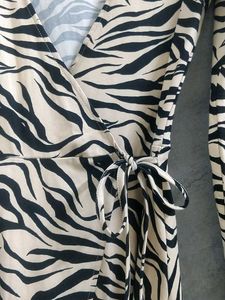 H&amp;M tiger print wrap around dress