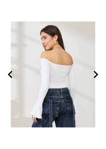 Off-Shoulder White leotard top