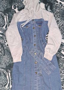 Hooded Denim Dress