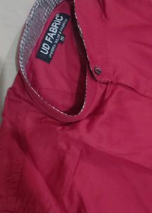 Stylish Maroon Band Collar Shirt