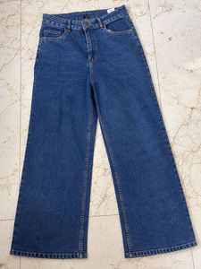 Blue Wide-Leg high waist jeans