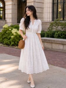 White Broderie Anglaise Midi Dress