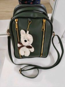 NEW Chic Green Crossbody Bag with Charm