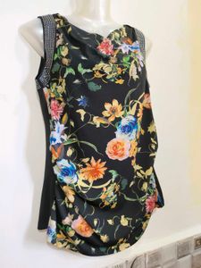Women's Black Floral Print Sleeveless Top 34"-38"