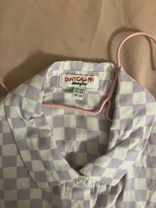 checkered long-sleeve button-down shirt
