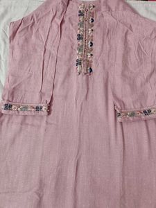 Pink Embroidered Kurta