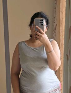 Sleek Grey Sleeveless Top
