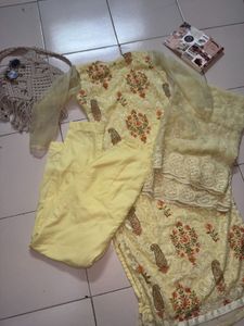 yellow Embroidered Kurta Set