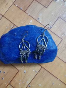 5 Peace Sign Dangle Earrings