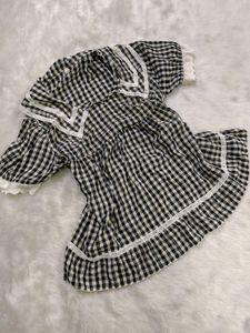 Gingham Puff Sleeve Mini Dress