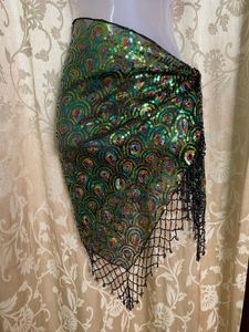 Sparkling Peacock Sequin Dupatta Scarf