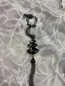 Black Lace &amp; Fur Bow Hair Clip