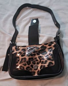 Leopard Print Black Shoulder Bag🖤