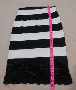 B&amp;W Striped Bodycon Co-ord Skirt(stretch