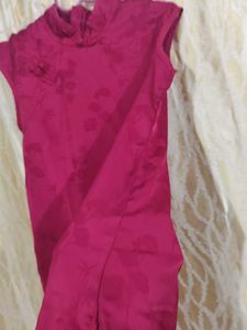 Red Chinese Cheongsam Dress Top