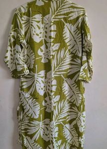 Green Leaf Print Kurta