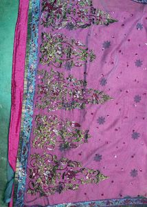 Elegant Pink  Embroidered Saree with blouse