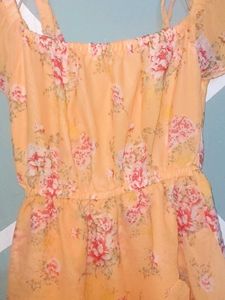 Charming Floral Cold Shoulder Dress