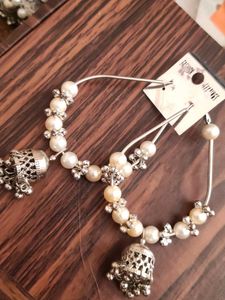Elegant Pearl & Jhumka Hoop Earrings
