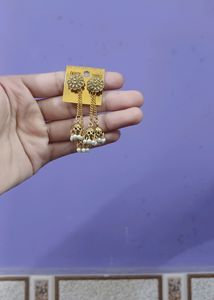 Golden Oxidised Earrings