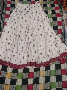 Bohemian  Print Cotton Skirt and matching du
