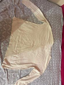 Cream Long Sleeve Knit Top