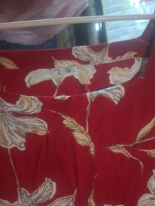 Red Floral Print short kurti